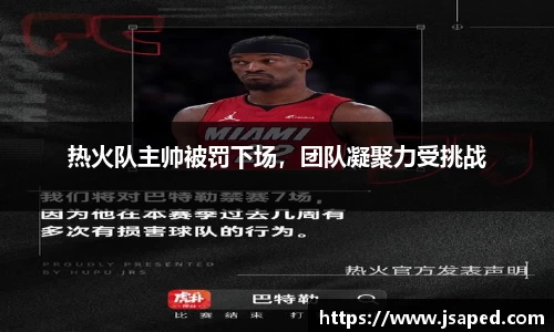 热火队主帅被罚下场，团队凝聚力受挑战